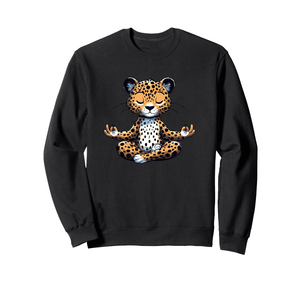 Meditation Leopard Yoga Pose Sweatshirt - Unique Graphic for Adults - T-Shirt, Sweatshirt, Hoodie
