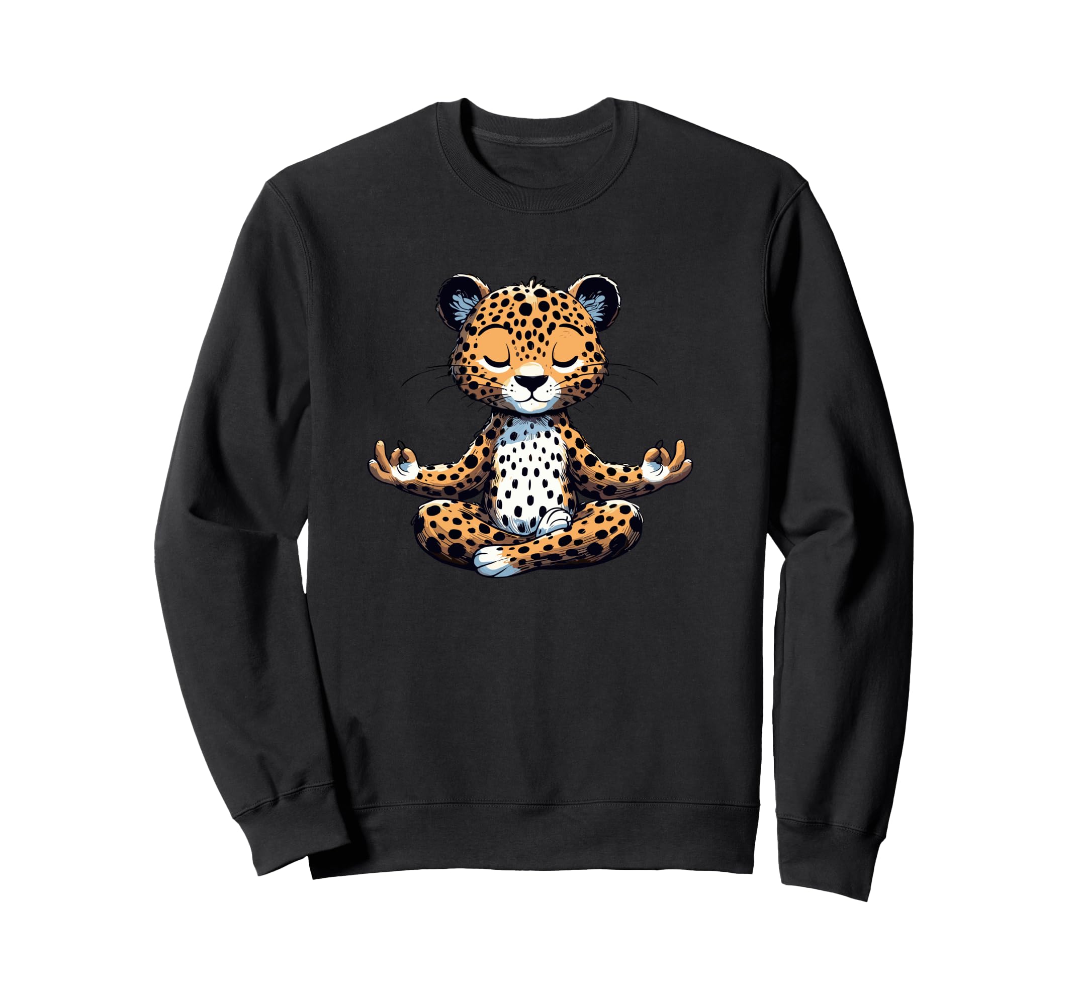 Meditation Leopard Yoga Pose Sweatshirt - Unique Graphic for Adults - T-Shirt, Sweatshirt, Hoodie