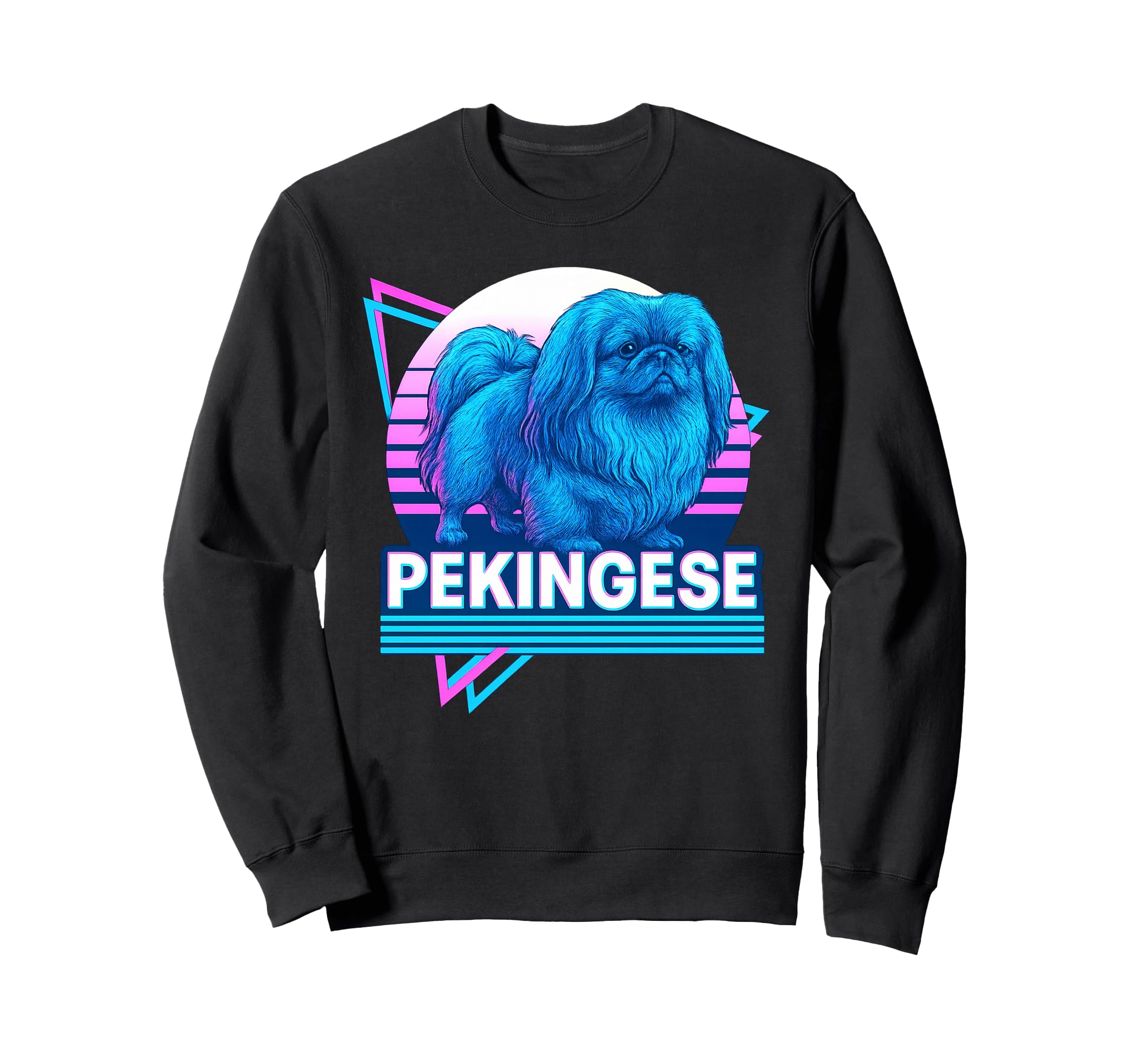 Pekingese Synthwave Aesthetic Dog Lover Sweatshirt - Unique Graphic Unisex - T-Shirt, Sweatshirt, Hoodie