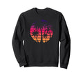 80S Sunset Palm Tree Beach Sweatshirt - Custom Art Print for Adults - T-Shirt, Sweatshirt, Hoodie