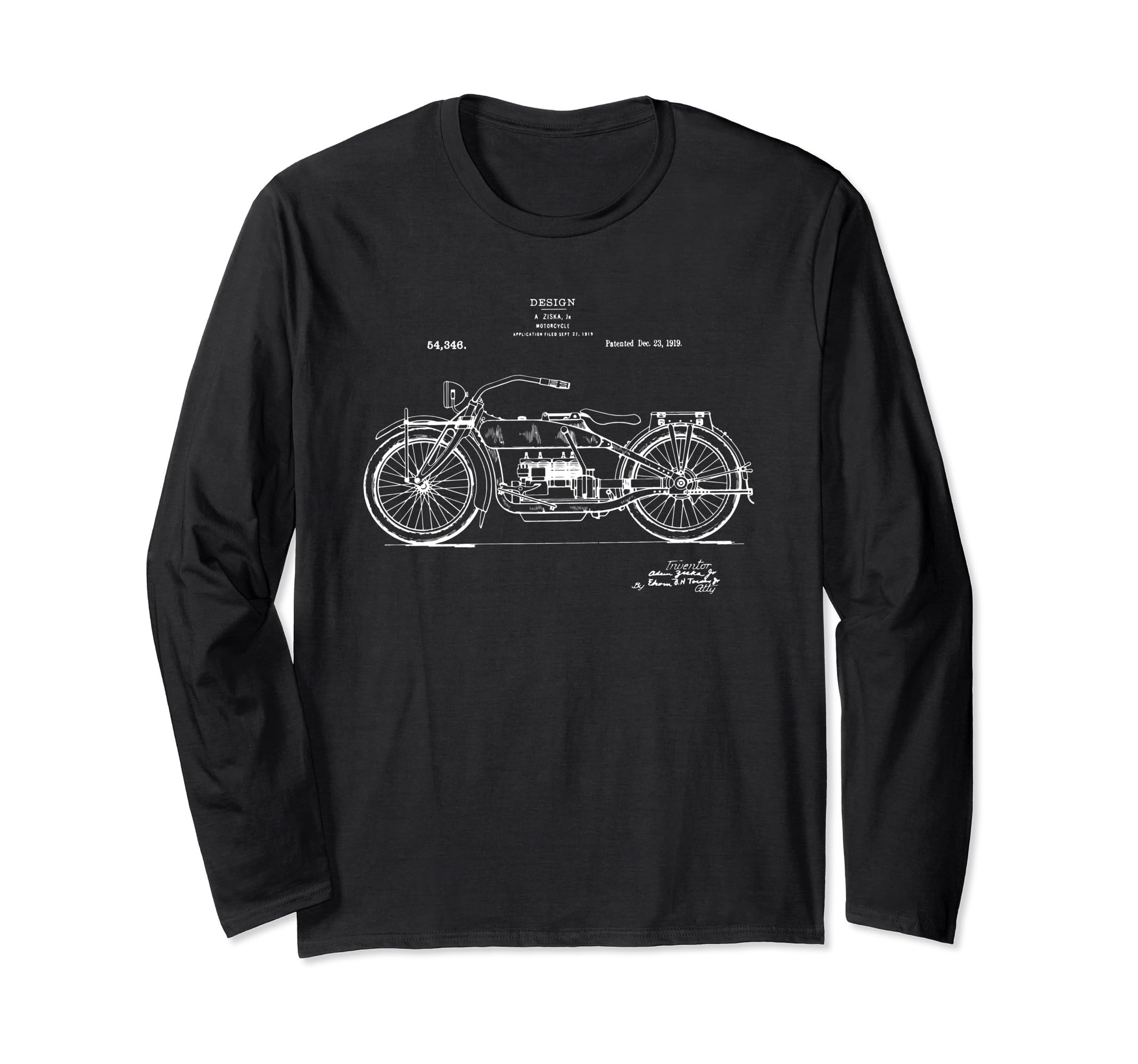 Patent 1919 Motorcycle T-Shirt - Graphic Print Unisex - T-Shirt, Sweatshirt, Hoodie