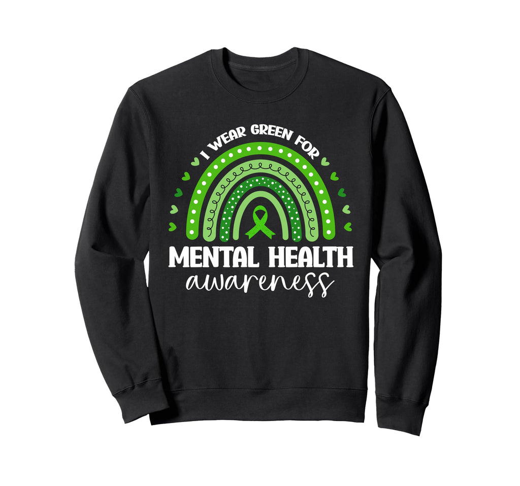 I Wear Green Mental Health Awareness Sweatshirt - Minimalist Print Unisex - T-Shirt, Sweatshirt, Hoodie