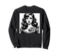 Glamour Black White Illustration Sweatshirt - Custom Art Print for Adults - T-Shirt, Sweatshirt, Hoodie