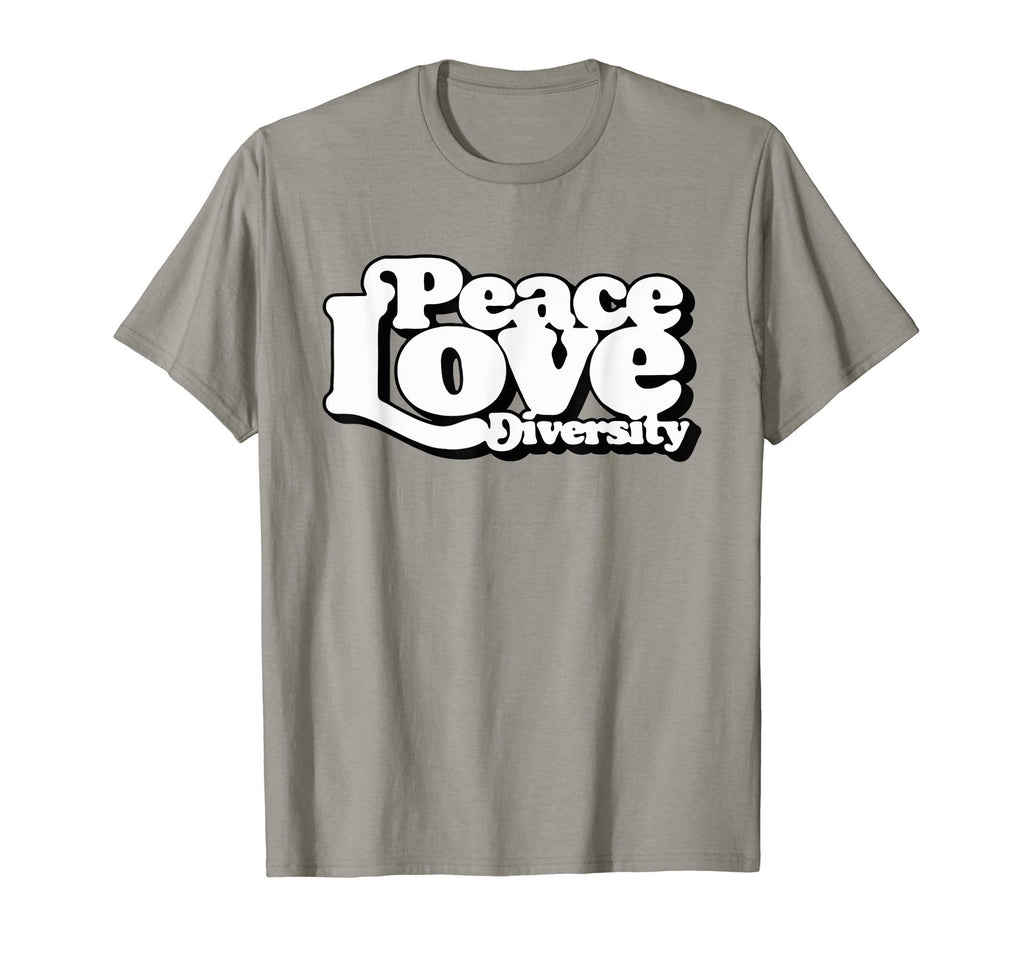 Peace Love Diversity Typography T-Shirt - Casual Everyday Wear for Adults - T-Shirt, Sweatshirt, Hoodie