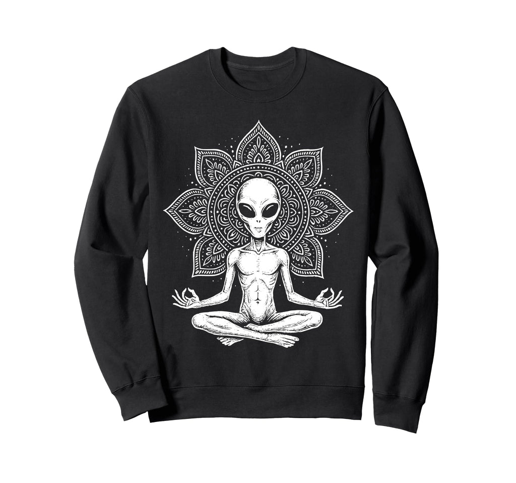 Alien Meditation Spiritual Mandala Sweatshirt - Fun Novelty Design Unisex - T-Shirt, Sweatshirt, Hoodie
