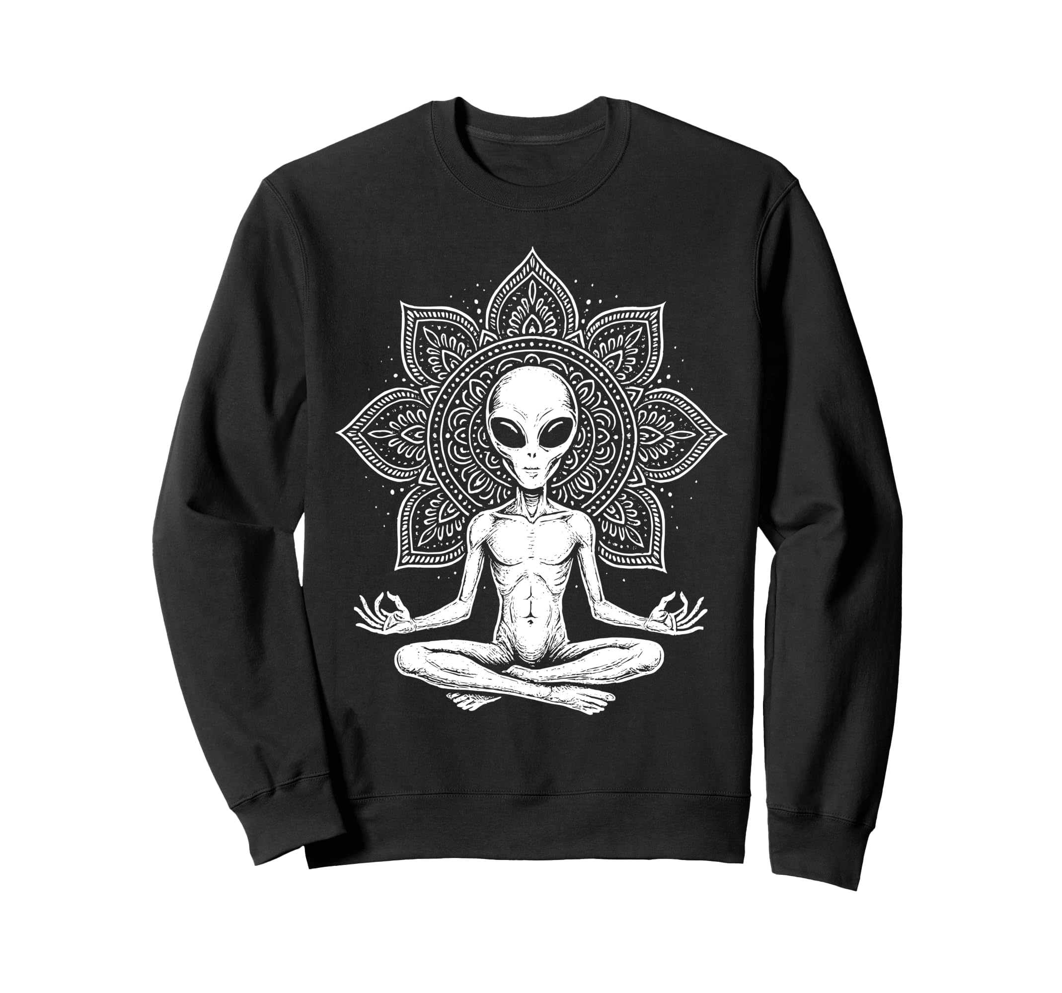 Alien Meditation Spiritual Mandala Sweatshirt - Fun Novelty Design Unisex - T-Shirt, Sweatshirt, Hoodie