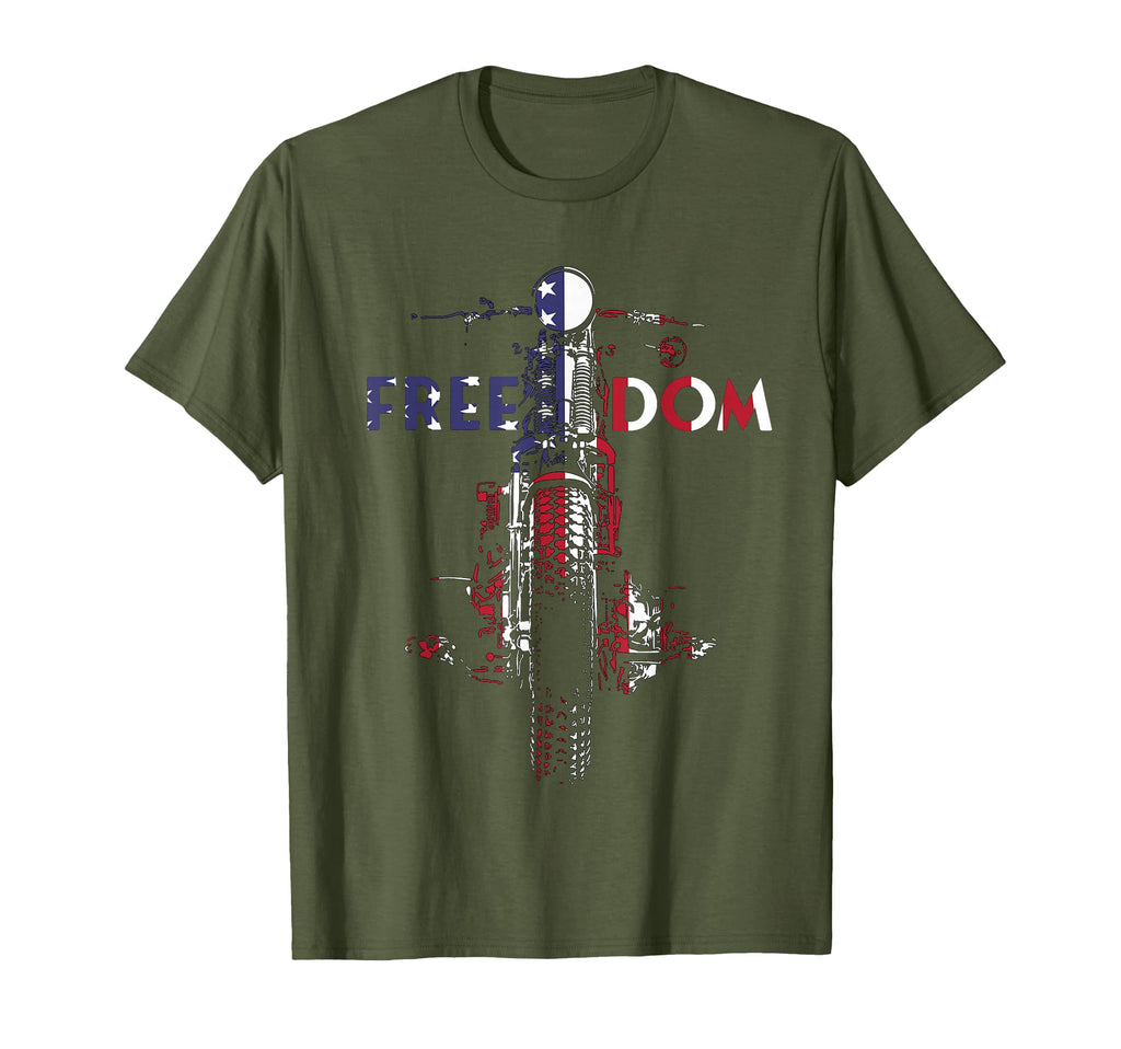 Freedom Usa Flag Springer Bobber Hd T-Shirt - Novelty Apparel Unisex - T-Shirt, Sweatshirt, Hoodie