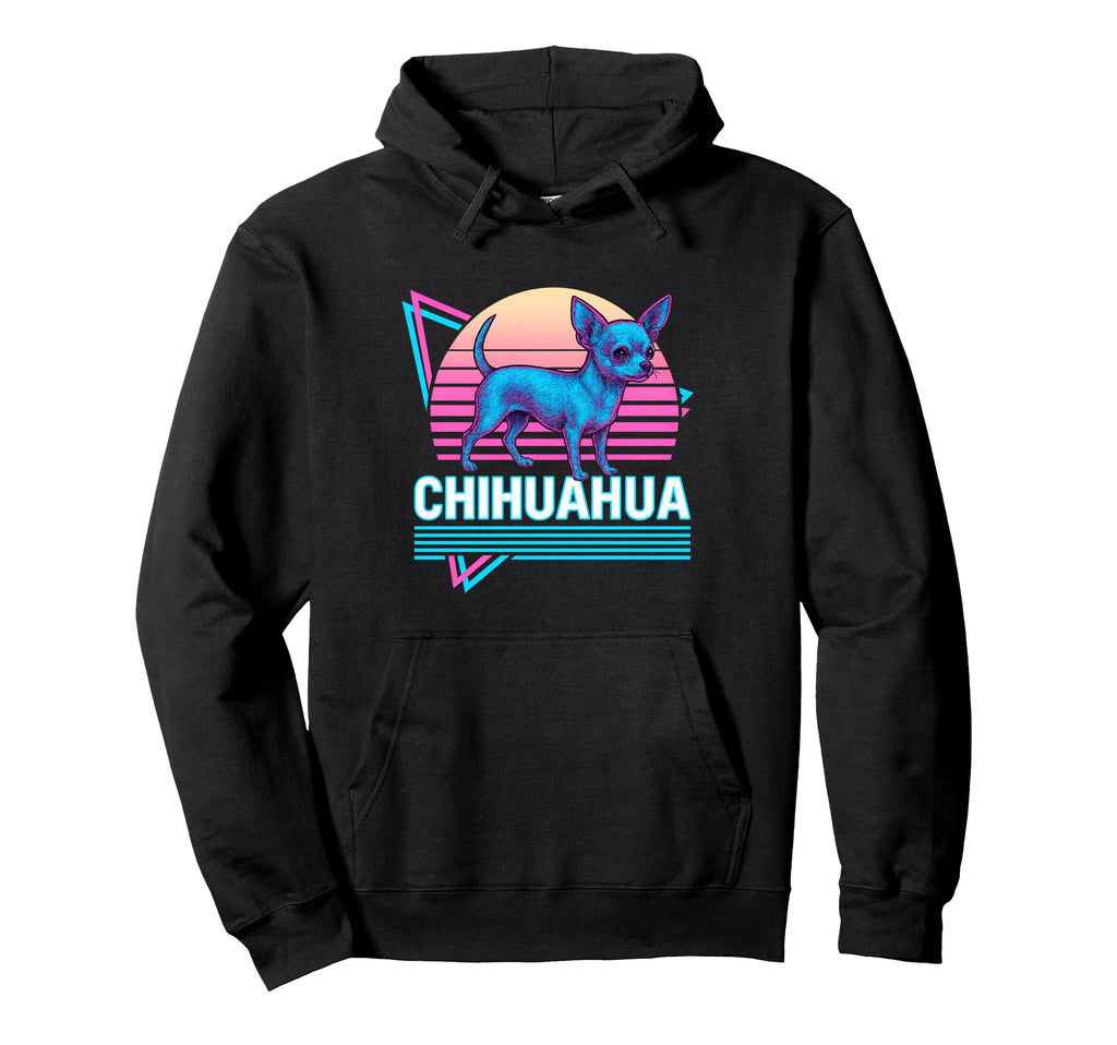 Chihuahua Synthwave Dog Lover Hoodie - Aesthetic Graphic for Adults - T-Shirt, Sweatshirt, Hoodie