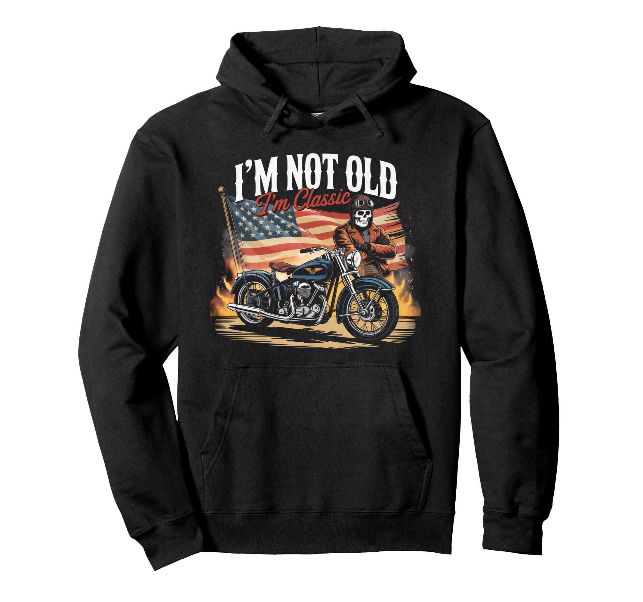 Funny Motorcycle Joke Biker Riding Old Hoodie - Minimalist Print Men Women - T-Shirt, Sweatshirt, Hoodie