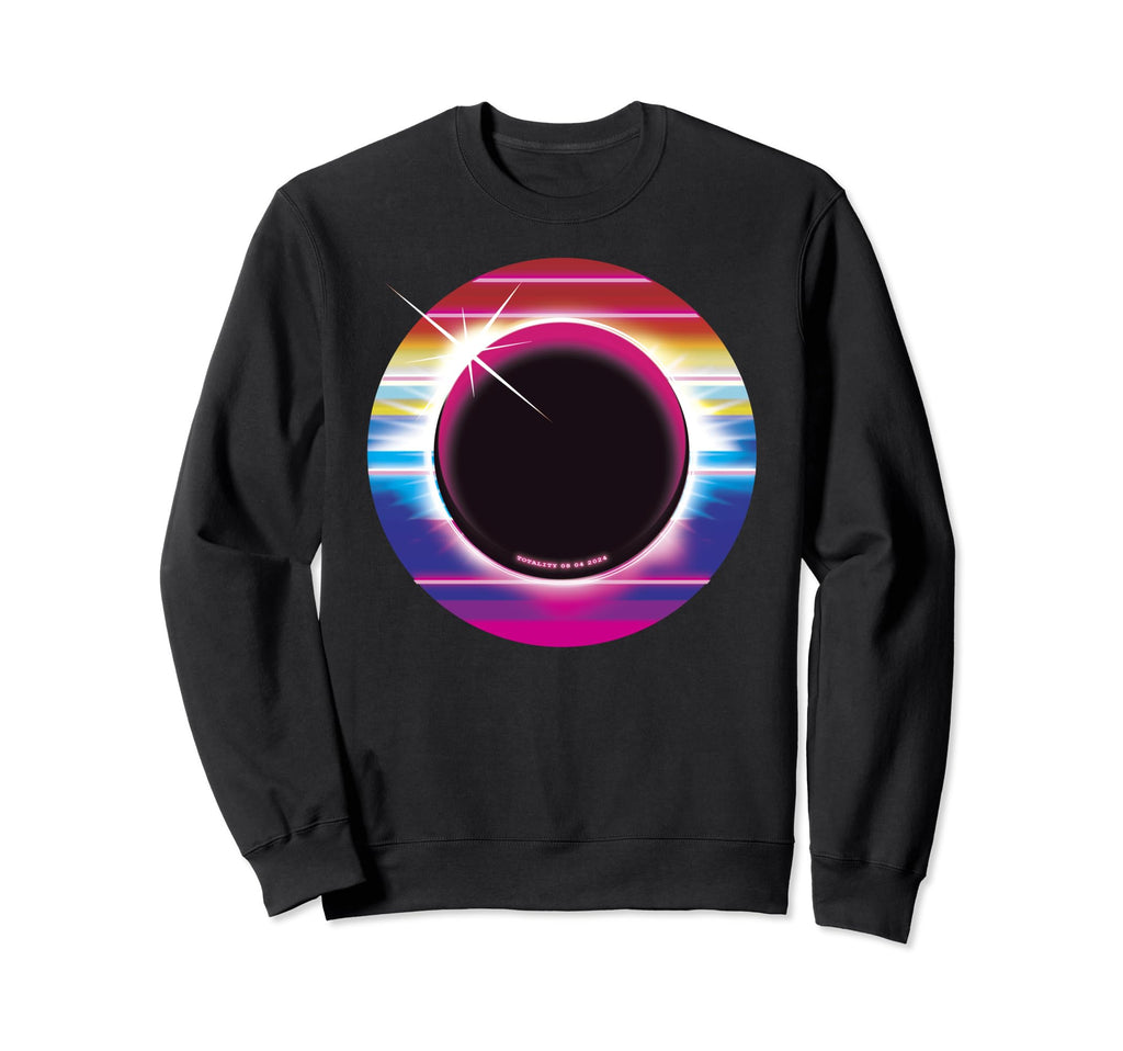 Solar Eclipse 2024 70S 80S Sweatshirt - Custom Art Print for Adults - T-Shirt, Sweatshirt, Hoodie