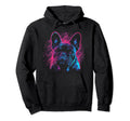 French Bulldog Dog Vaporwave Retrowave Hoodie - Novelty Apparel Men Women - T-Shirt, Sweatshirt, Hoodie