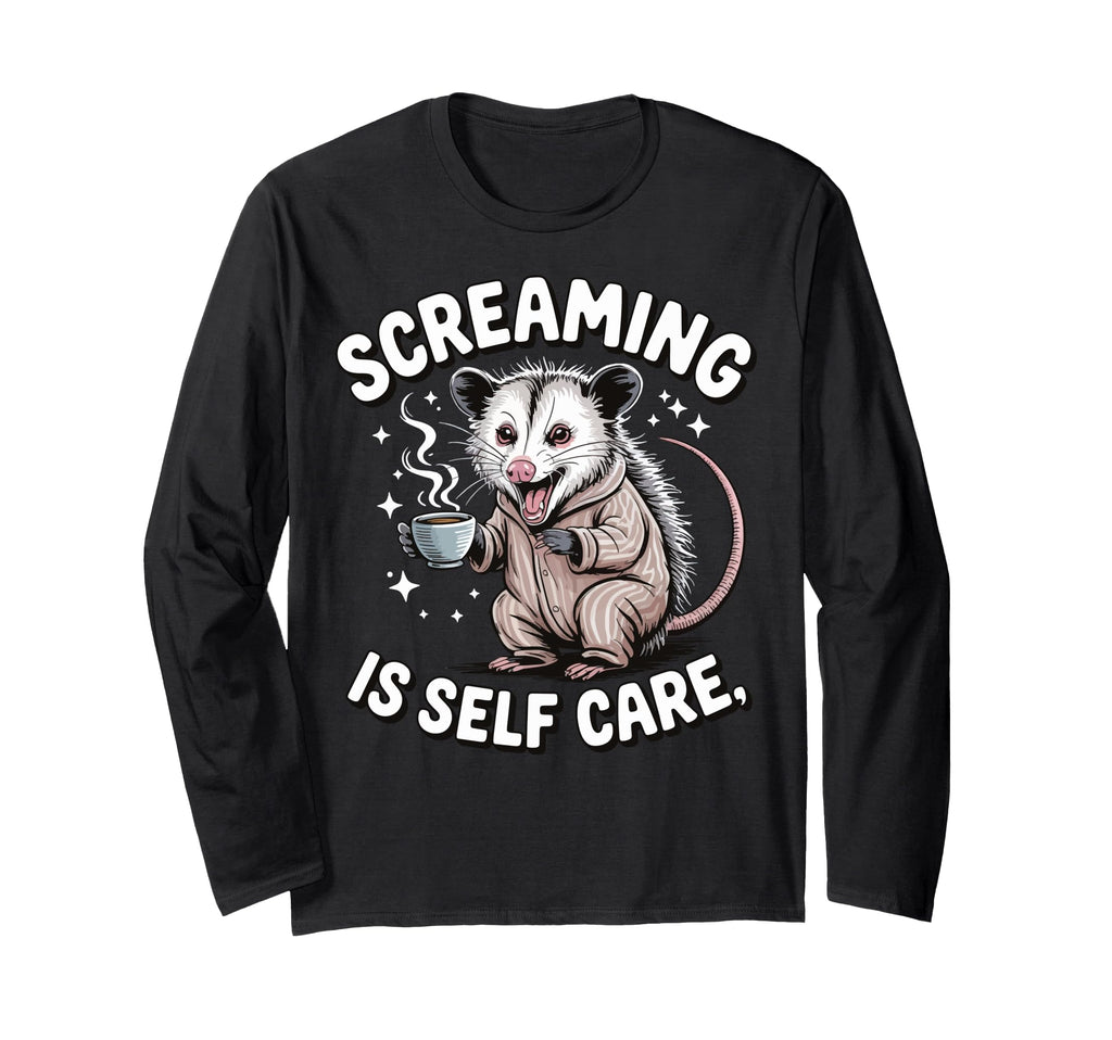 Opossum Therapeutic Screaming T-Shirt - Aesthetic Graphic for Adults - T-Shirt, Sweatshirt, Hoodie