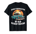 Funny Easily Distracted Old Pickup T-Shirt - Custom Art Print Men Women - T-Shirt, Sweatshirt, Hoodie