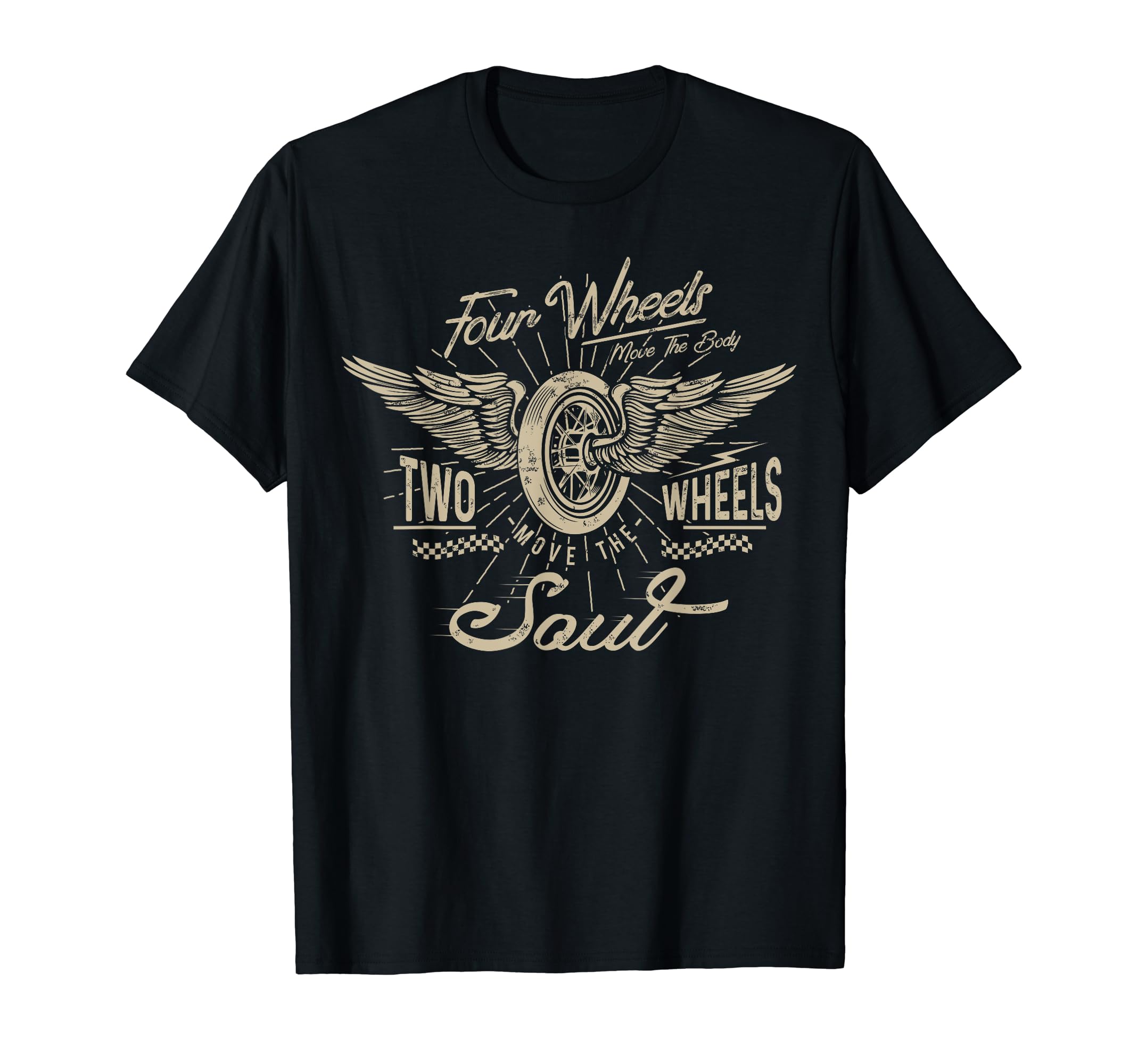 Two Wheels Move Soul Motorcycle T-Shirt - Aesthetic Graphic for Adults - T-Shirt, Sweatshirt, Hoodie