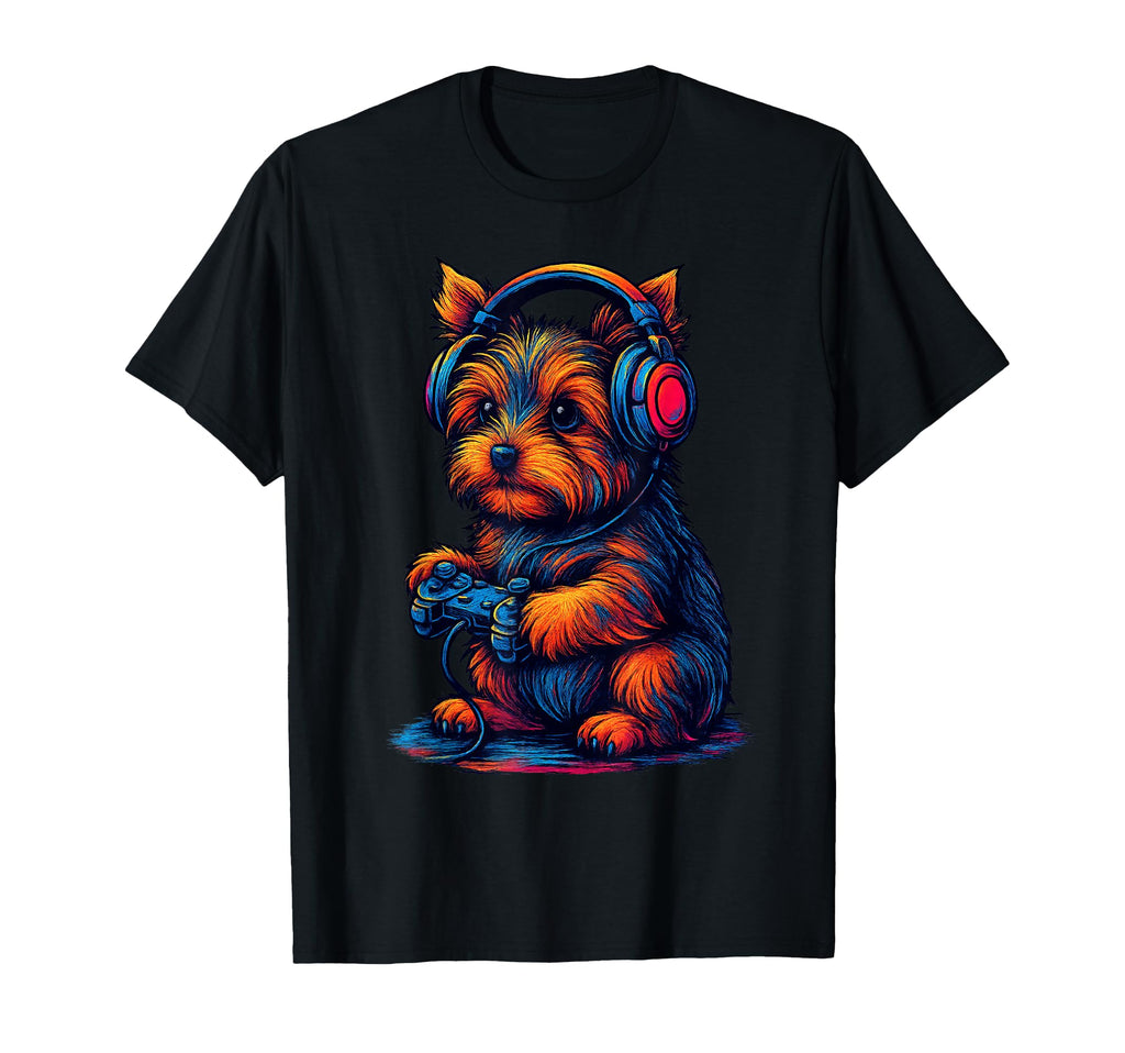 Yorkshire Terrier Gamer Gaming Dog Lover T-Shirt - Streetwear Style Unisex - T-Shirt, Sweatshirt, Hoodie