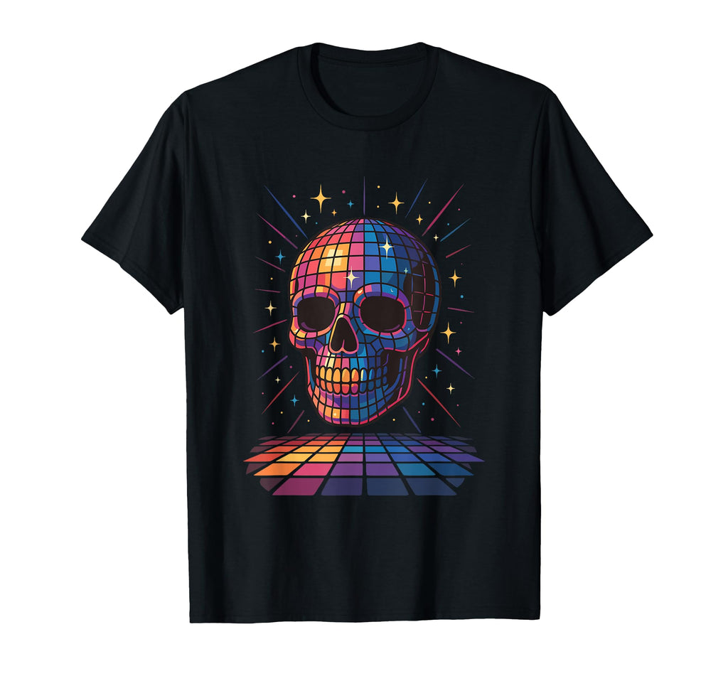 Disco Ball Skull Dance Party Dark Aesthetic T-Shirt - Unique Graphic Unisex - T-Shirt, Sweatshirt, Hoodie