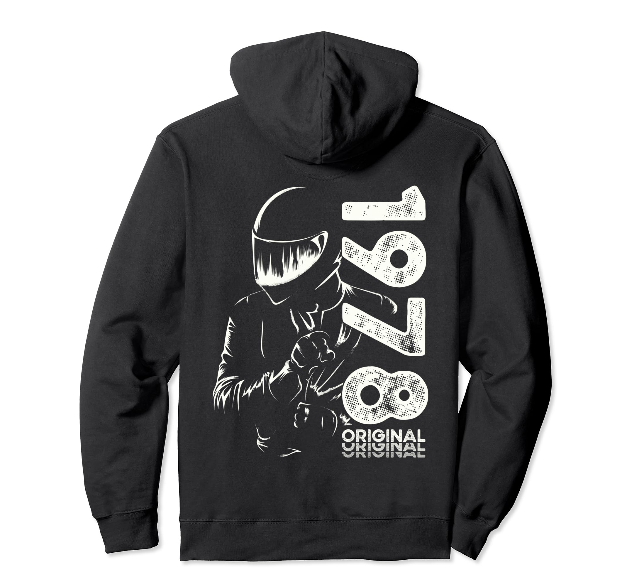 46Th Birthday Motorcycle Motorcyclist Hoodie - Fun Novelty Design Unisex - T-Shirt, Sweatshirt, Hoodie