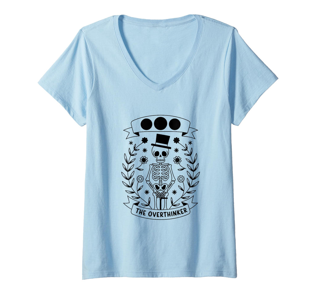 Womens Overthinker Tarot Card Skeleton V T-Shirt - Graphic Print Unisex - T-Shirt, Sweatshirt, Hoodie