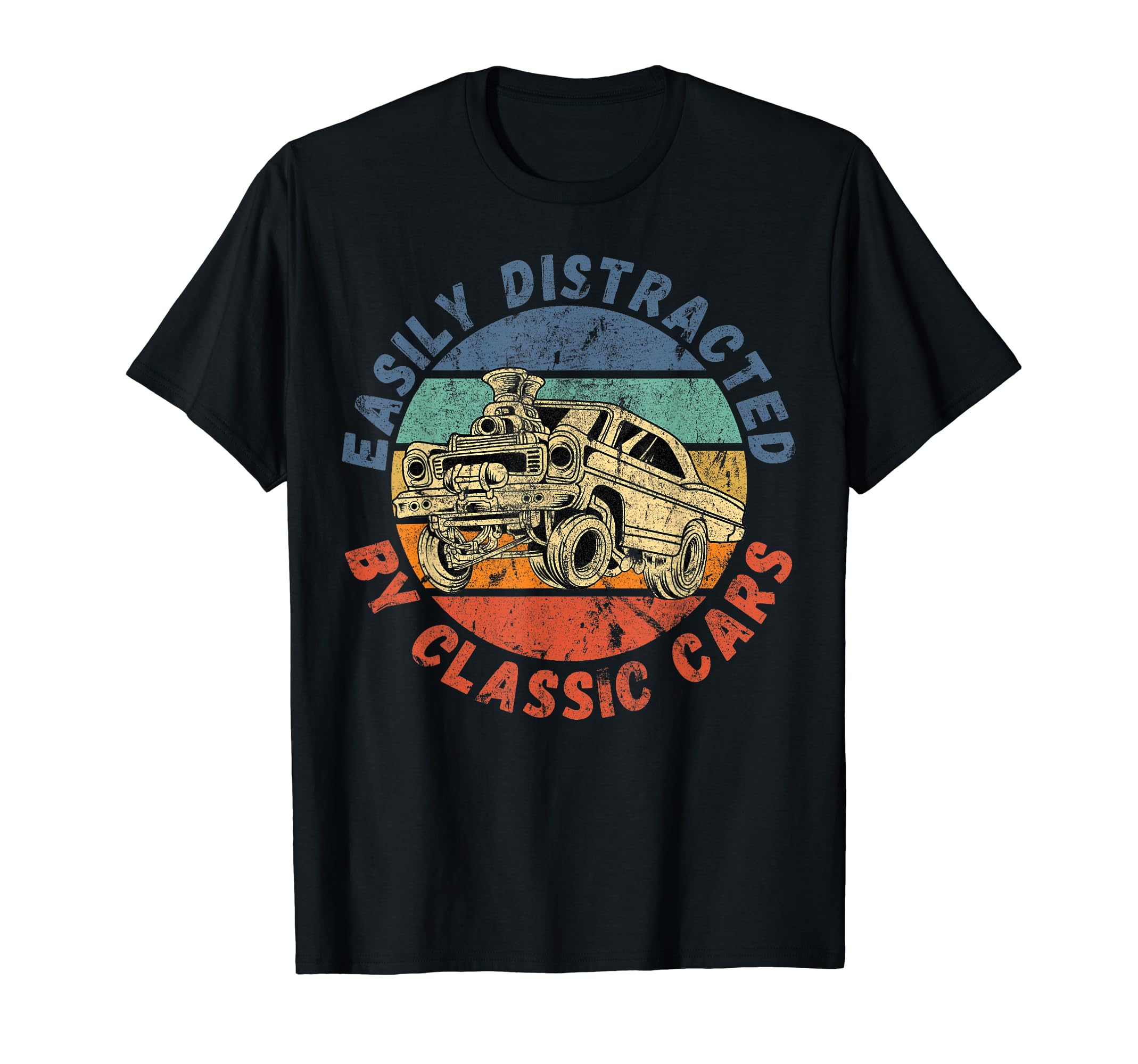 Easily Distracted Cars Funny Antique T-Shirt - Custom Art Print for Adults - T-Shirt, Sweatshirt, Hoodie
