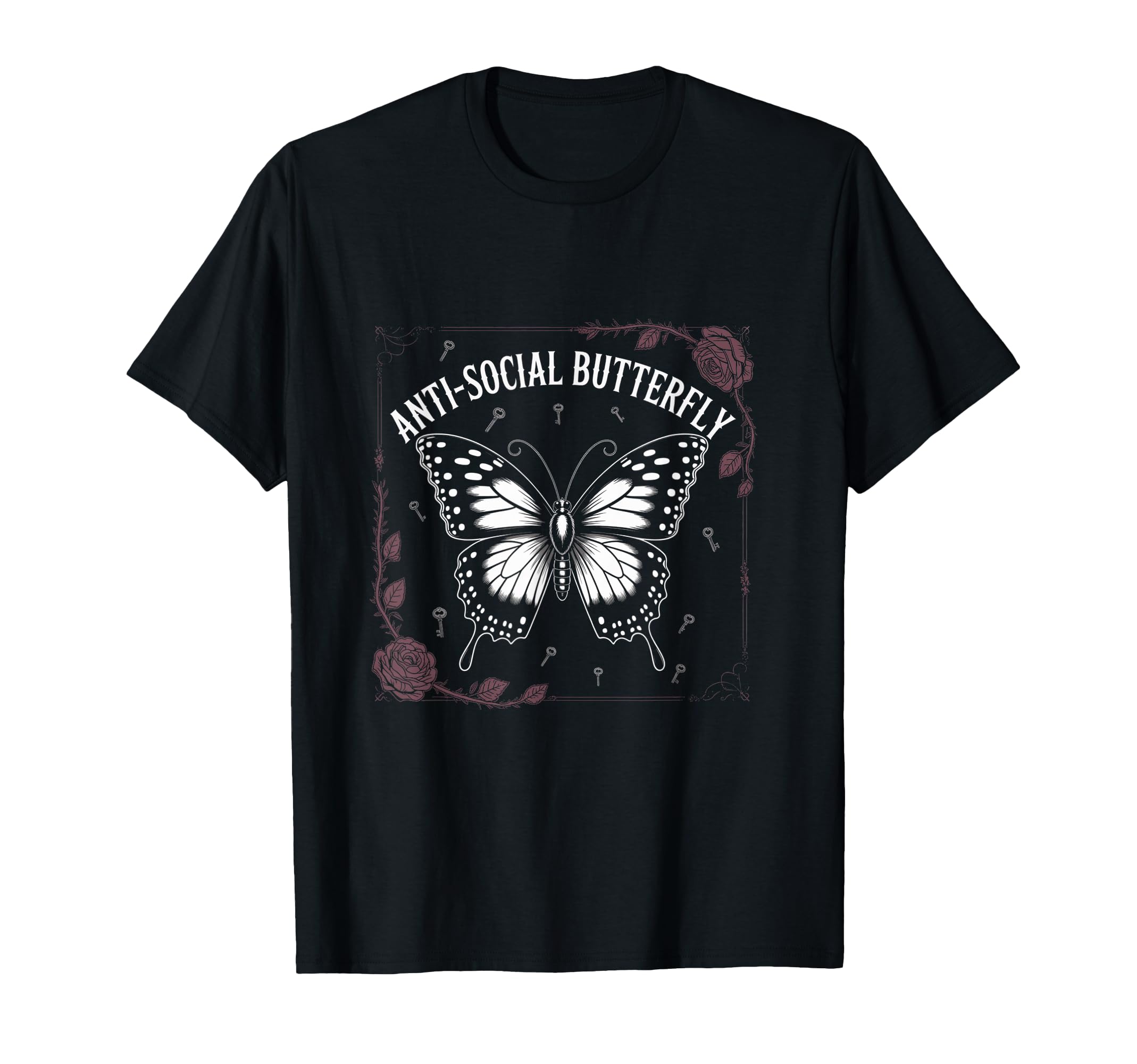 Gothic Antisocial Butterfly T-Shirt - Aesthetic Graphic for Adults - T-Shirt, Sweatshirt, Hoodie