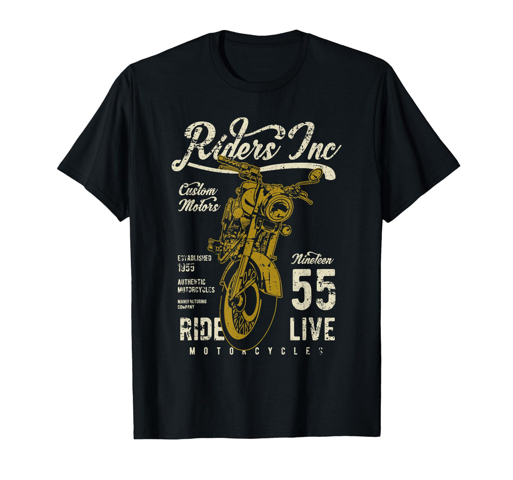 Riders Inc 1955 Motorcycle Distressed T-Shirt - Minimalist Print Unisex - T-Shirt, Sweatshirt, Hoodie