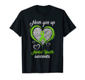 Heart Green Ribbon Mental Health Matters T-Shirt - Trendy Graphic Unisex - T-Shirt, Sweatshirt, Hoodie