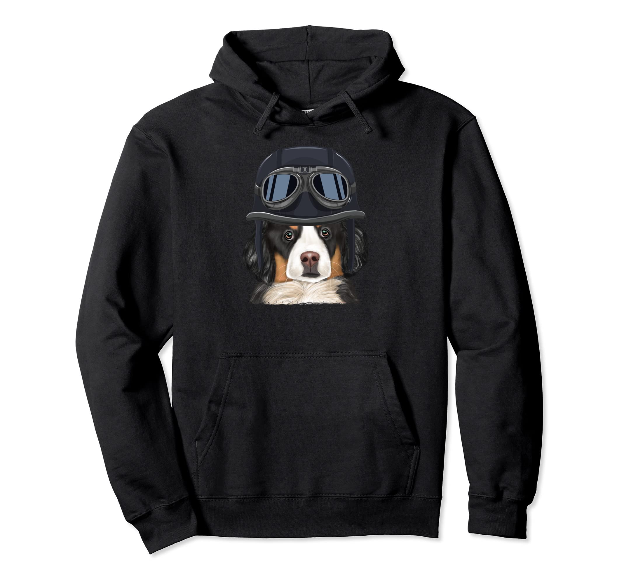Funny Motorcycle Helmet Bernese Hoodie - Casual Everyday Wear Unisex - T-Shirt, Sweatshirt, Hoodie
