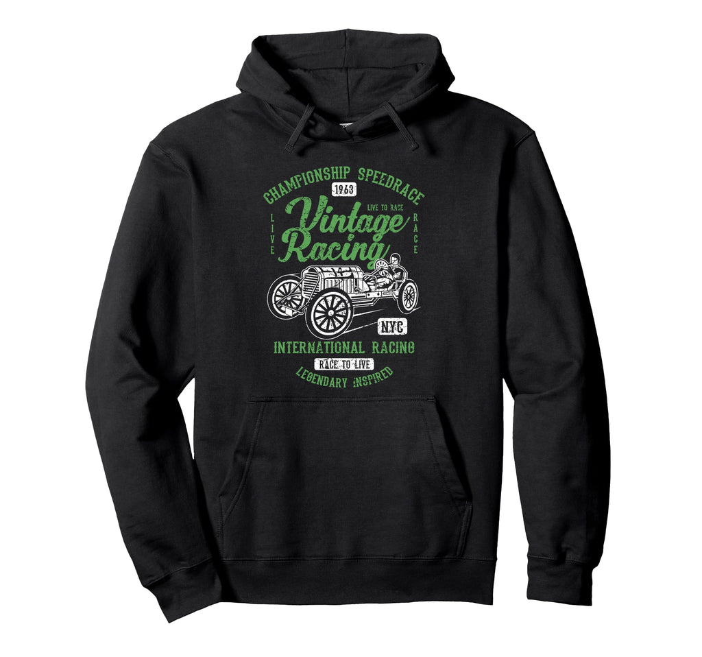 Racing Automotive Nostalgia Distressed Car Hoodie - Trendy Graphic Unisex - T-Shirt, Sweatshirt, Hoodie