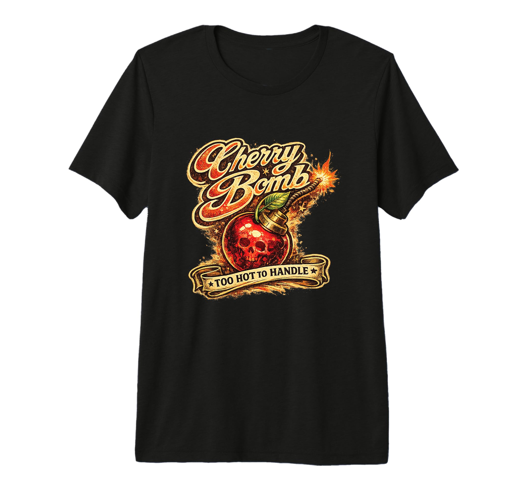 Cherry Bomb Tattoo Explosive Tri Blend T-Shirt - Novelty Apparel Men Women - T-Shirt, Sweatshirt, Hoodie