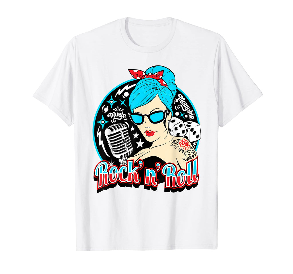 Rockabilly Pin Up 1950S Sock Hop Memphis T-Shirt - Trendy Graphic Unisex - T-Shirt, Sweatshirt, Hoodie