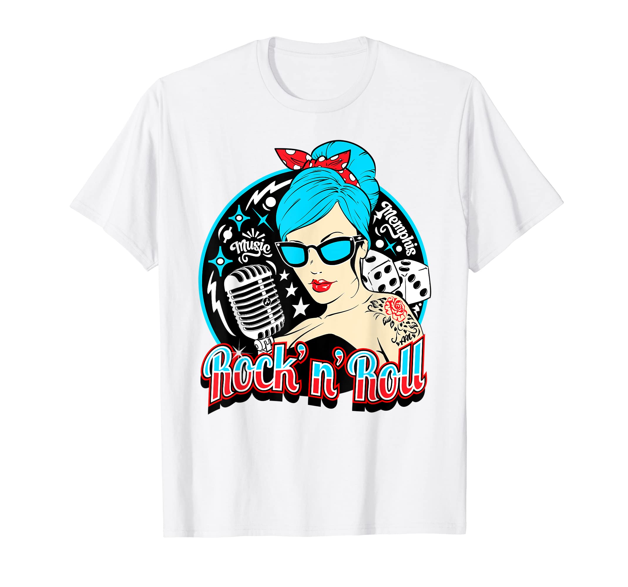 Rockabilly Pin Up 1950S Sock Hop Memphis T-Shirt - Trendy Graphic Unisex - T-Shirt, Sweatshirt, Hoodie