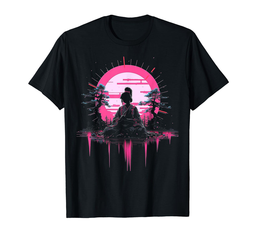 Vaporwave Geisha 80S Synthwave 36 T-Shirt - Unique Graphic Men Women - T-Shirt, Sweatshirt, Hoodie