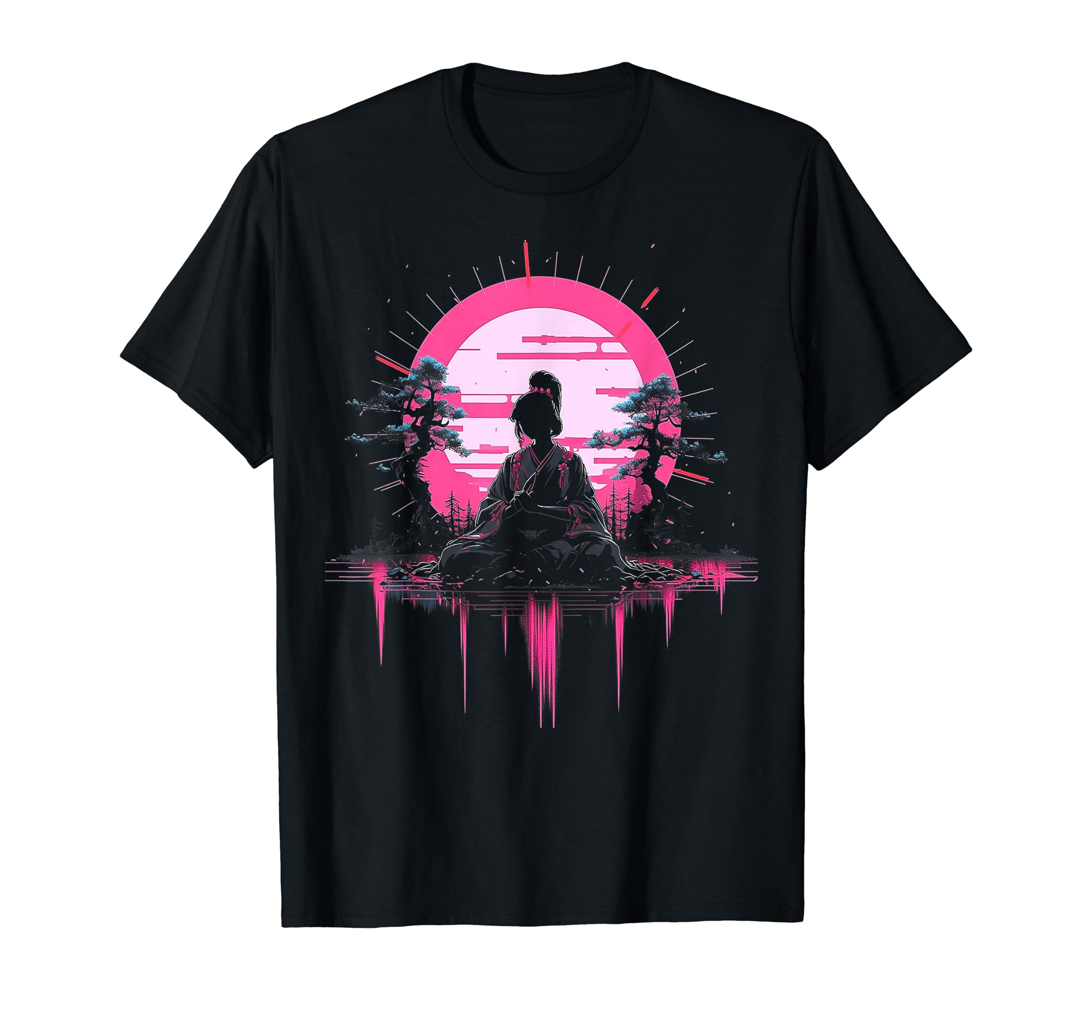 Vaporwave Geisha 80S Synthwave 36 T-Shirt - Unique Graphic Men Women - T-Shirt, Sweatshirt, Hoodie