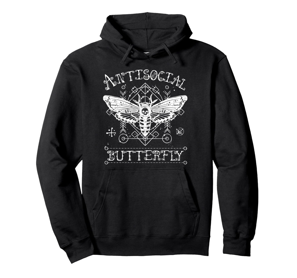 Funny Antisocial Butterfly Introvert Hoodie - Custom Art Print Unisex - T-Shirt, Sweatshirt, Hoodie