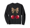 Leopard Bow Cherry Illustration Sweatshirt - Trendy Graphic for Adults - T-Shirt, Sweatshirt, Hoodie
