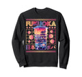 Fukuoka City 80S Synthwave Boba Sweatshirt - Custom Art Print for Adults - T-Shirt, Sweatshirt, Hoodie