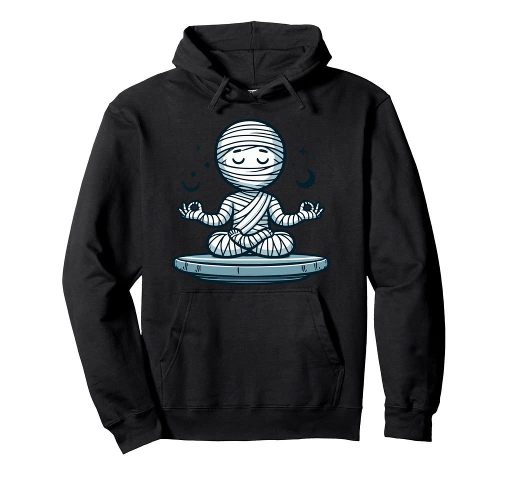 Meditation Mummy Yoga Pose Relaxing Animal Hoodie - Trendy Graphic Unisex - T-Shirt, Sweatshirt, Hoodie