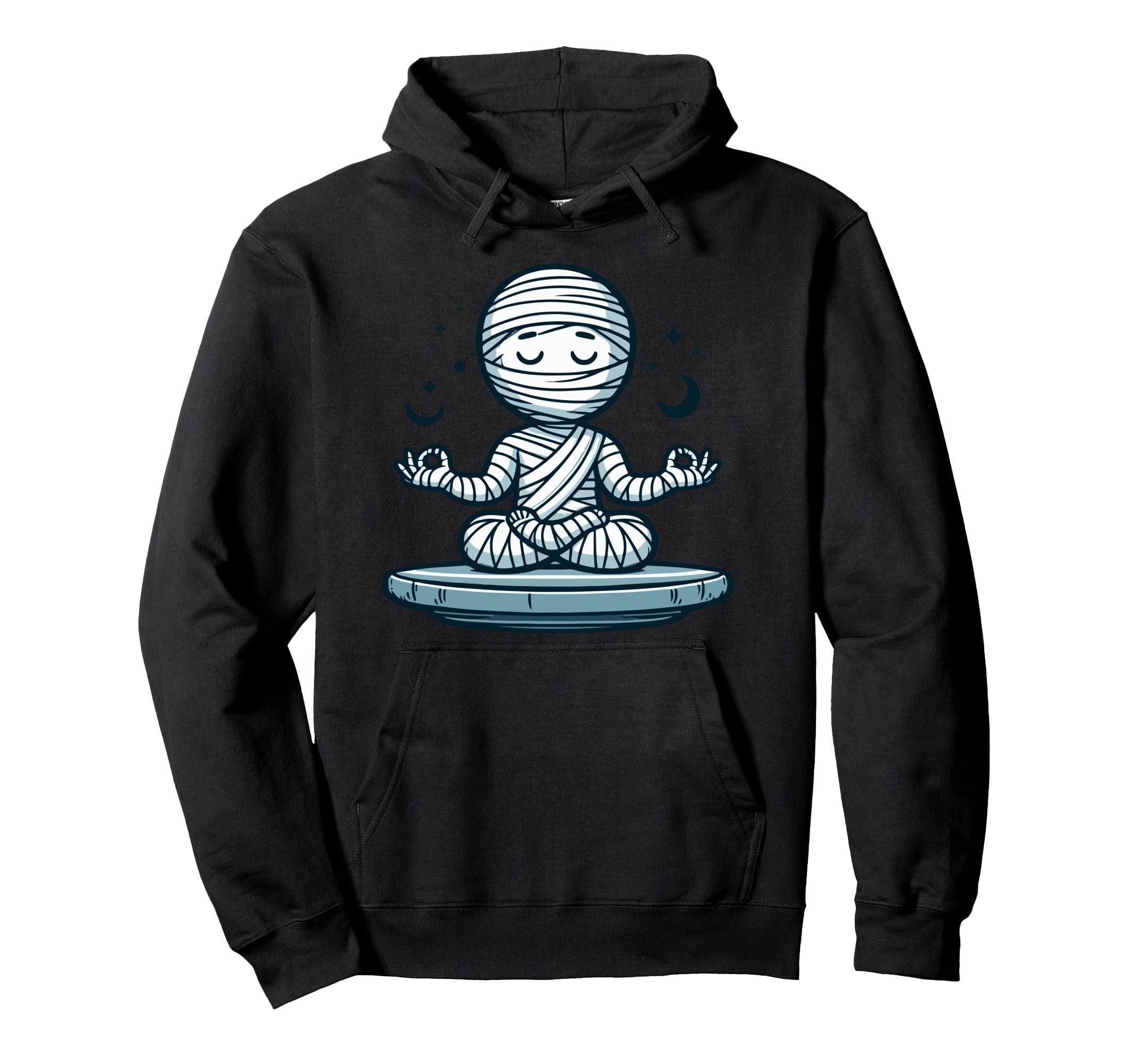 Meditation Mummy Yoga Pose Relaxing Animal Hoodie - Trendy Graphic Unisex - T-Shirt, Sweatshirt, Hoodie