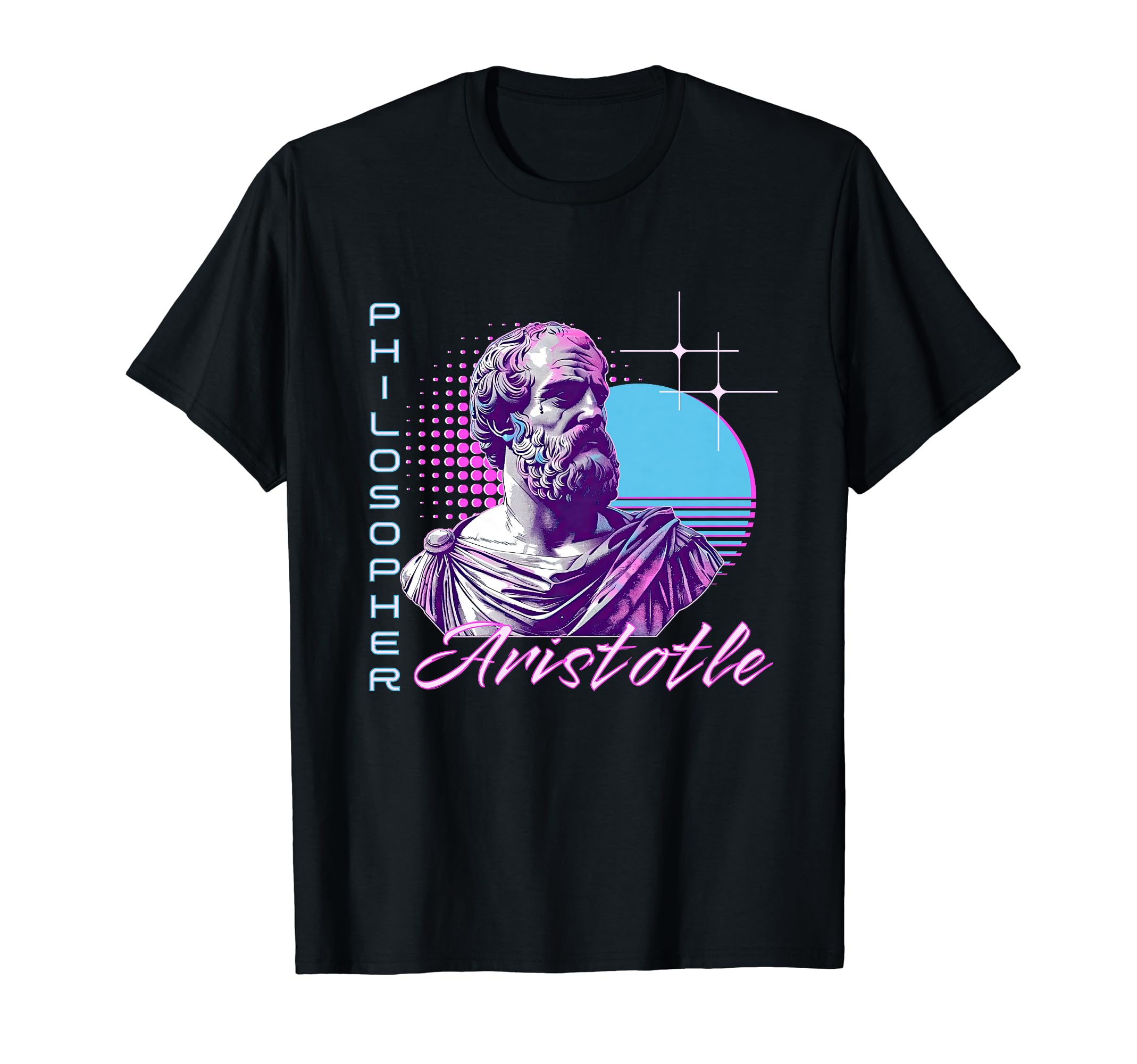 Aristotle Vaporwave Aesthetic 80S T-Shirt - Casual Everyday Wear Men Women - T-Shirt, Sweatshirt, Hoodie