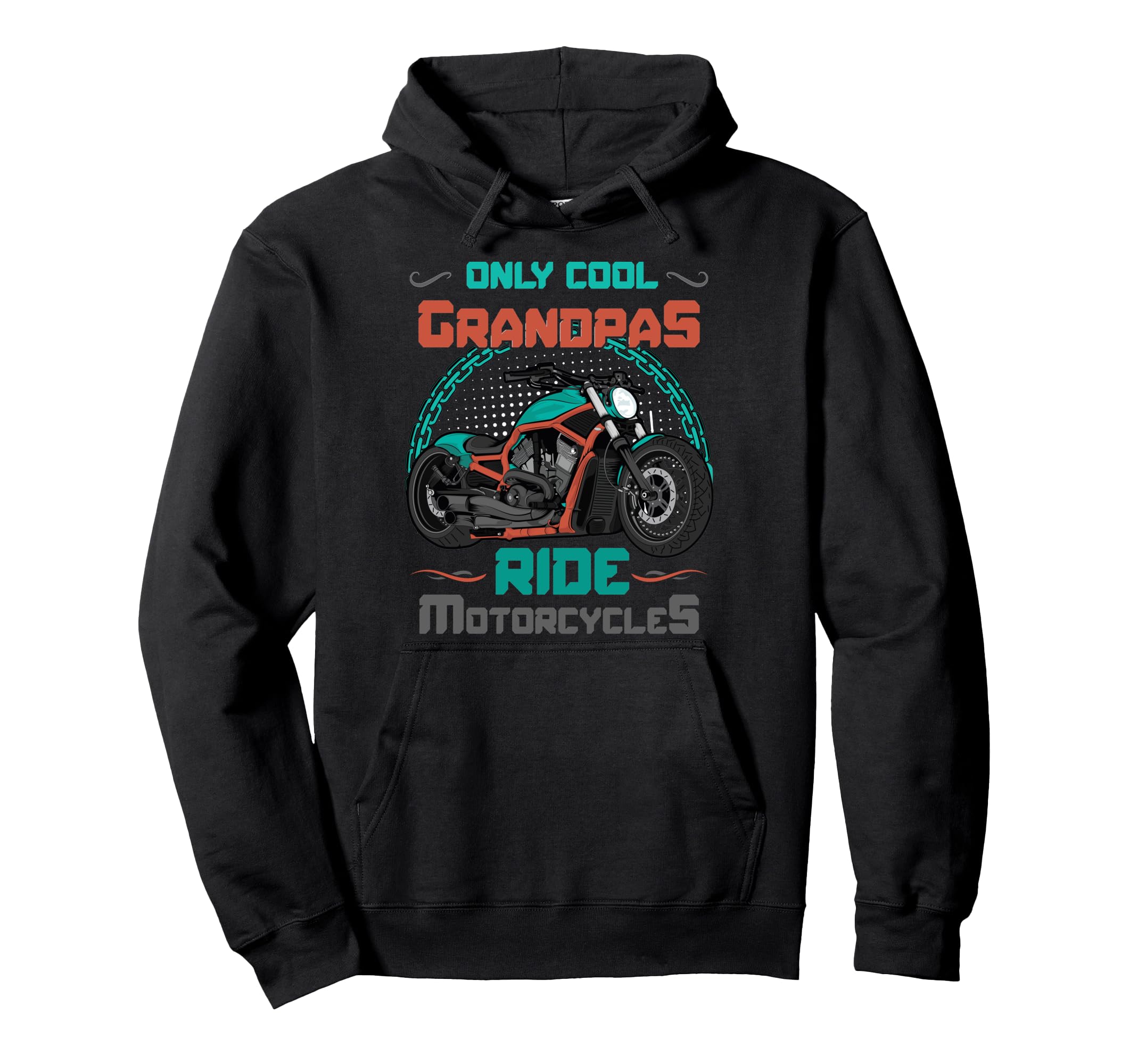 Grandpas Ride Motorcycles Biker Hoodie - Custom Art Print Men Women - T-Shirt, Sweatshirt, Hoodie