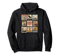 Halloween Postage Stamp Collage Hoodie - Trendy Graphic Unisex - T-Shirt, Sweatshirt, Hoodie