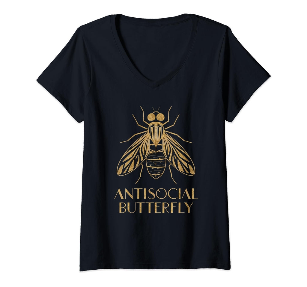 Womens Antisocial Butterfly Housefly T-Shirt - Aesthetic Graphic Unisex - T-Shirt, Sweatshirt, Hoodie