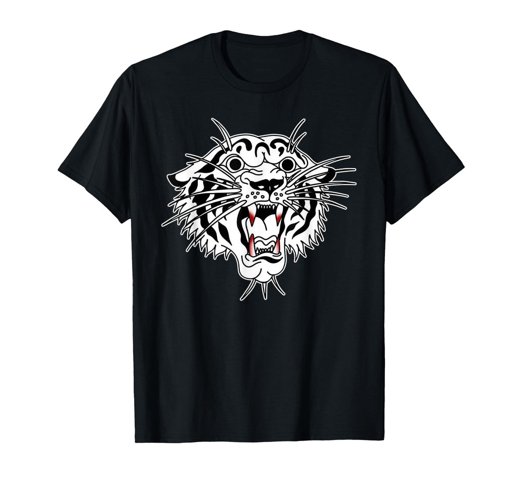 Roaring Tiger Bengal Blackwork T-Shirt - Minimalist Print Unisex - T-Shirt, Sweatshirt, Hoodie