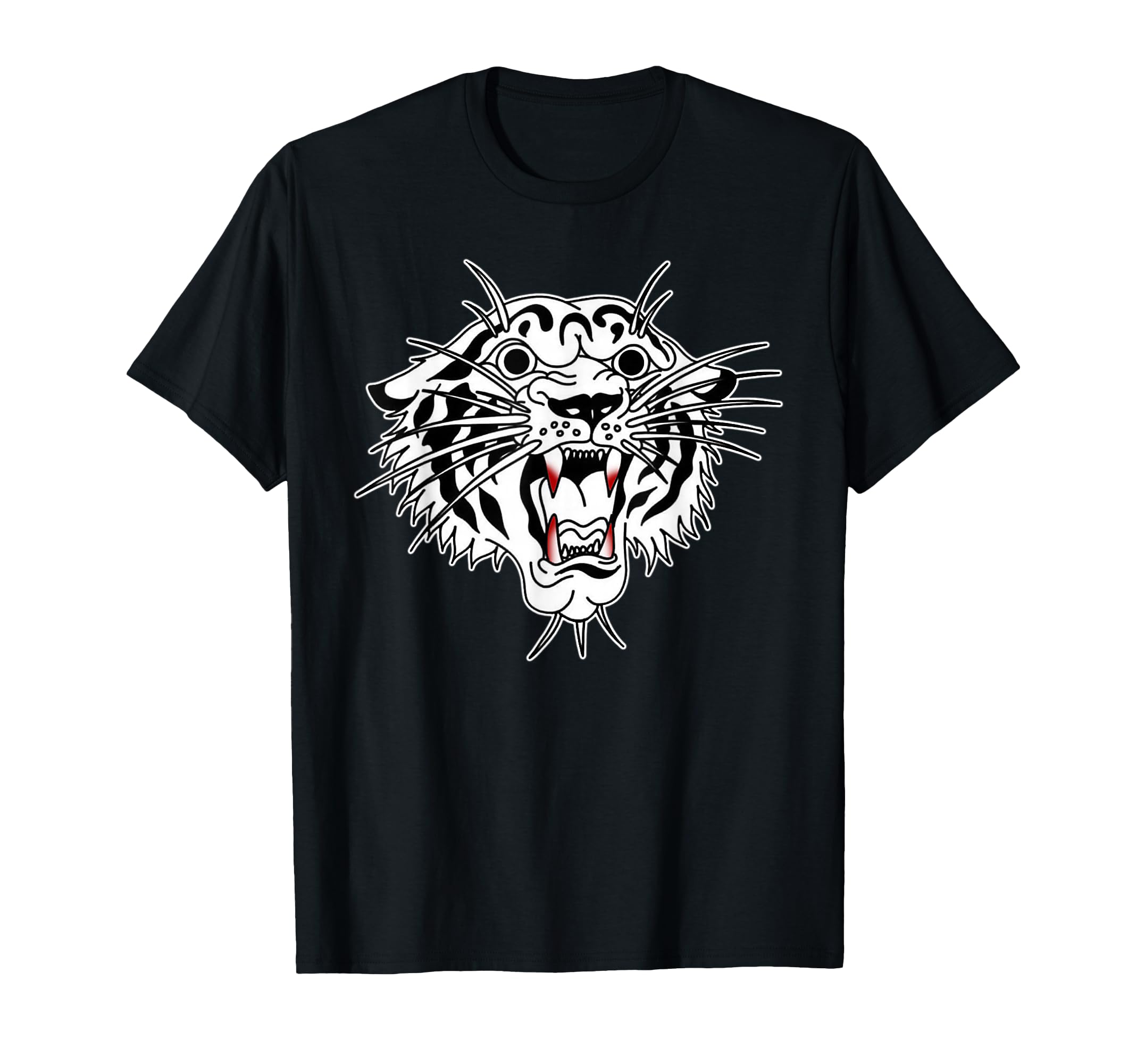 Roaring Tiger Bengal Blackwork T-Shirt - Minimalist Print Unisex - T-Shirt, Sweatshirt, Hoodie