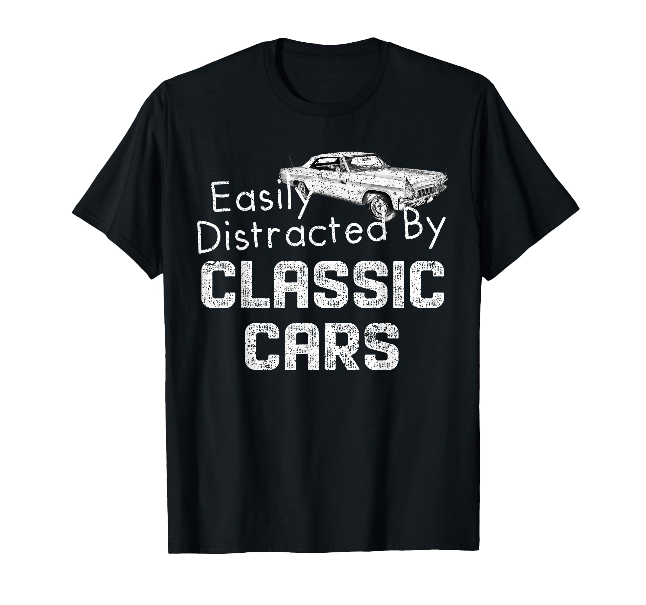 1965 65 Impala Easily Distracted Cars T-Shirt - Novelty Apparel for Adults - T-Shirt, Sweatshirt, Hoodie