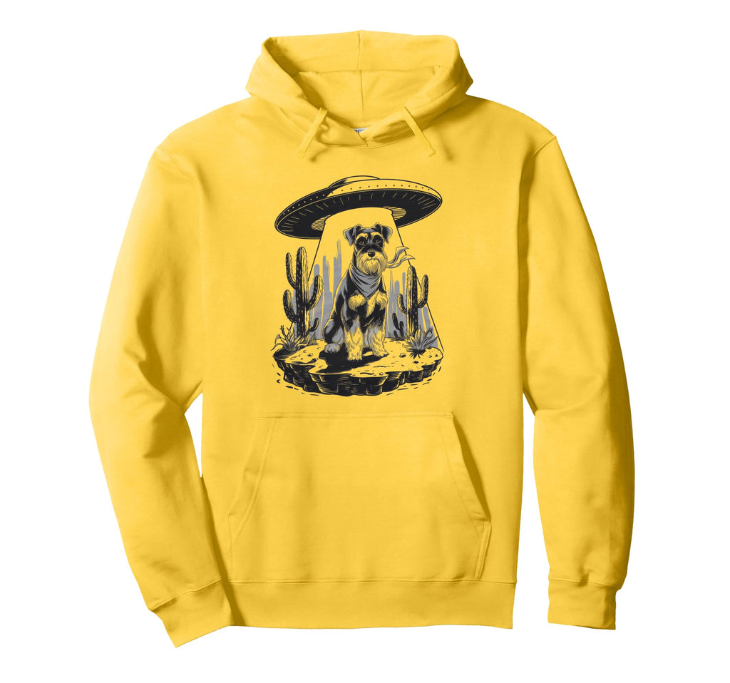 Schnauzer Schnauzer Ufo Western Hoodie - Minimalist Print Unisex - T-Shirt, Sweatshirt, Hoodie