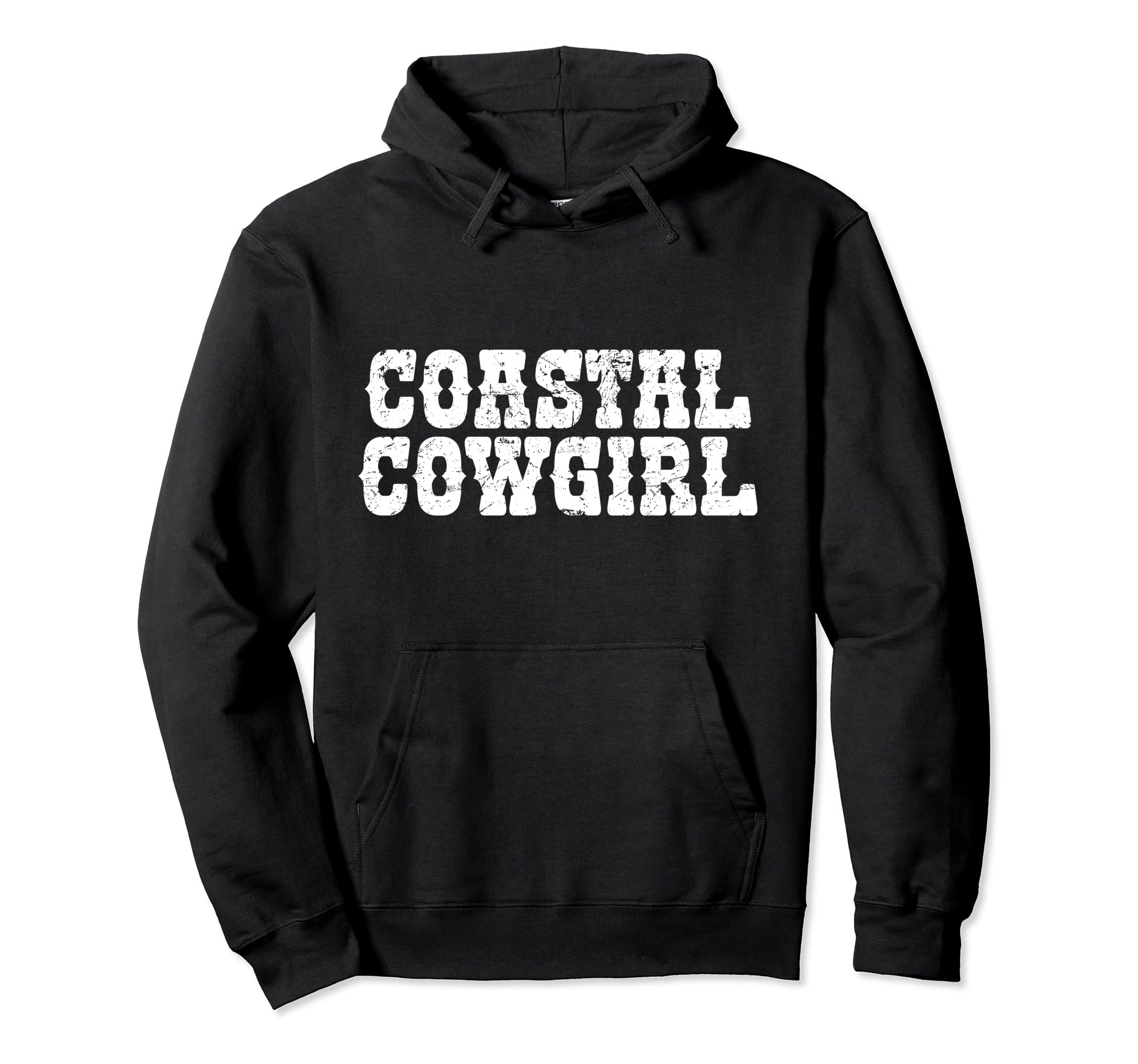Coastal Cowgirl Distressed Cowboy Lover Hoodie - Custom Art Print Men Women - T-Shirt, Sweatshirt, Hoodie