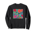 Colorful Floral Pattern Flowers Sweatshirt - Aesthetic Graphic Unisex - T-Shirt, Sweatshirt, Hoodie