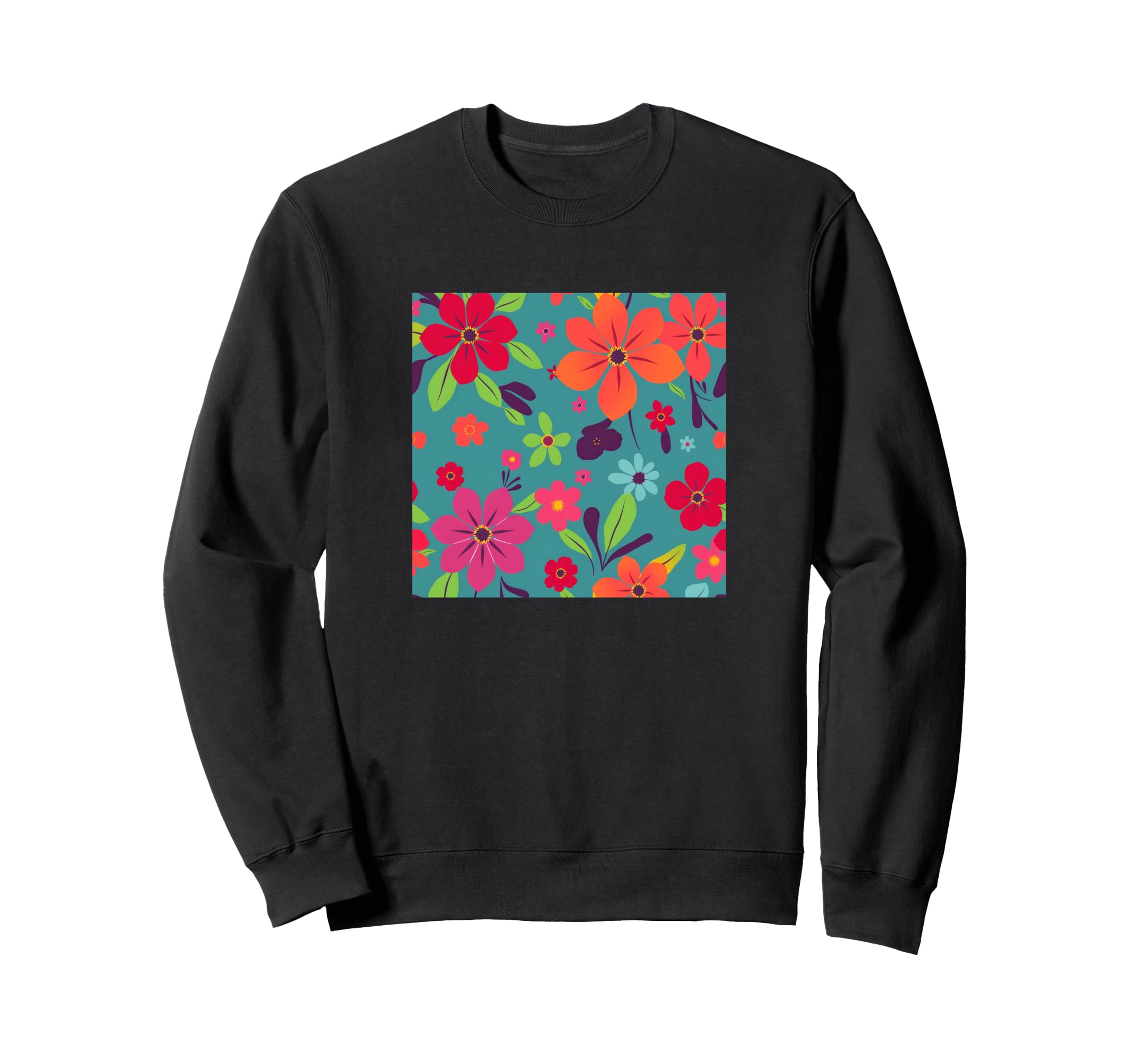 Colorful Floral Pattern Flowers Sweatshirt - Aesthetic Graphic Unisex - T-Shirt, Sweatshirt, Hoodie