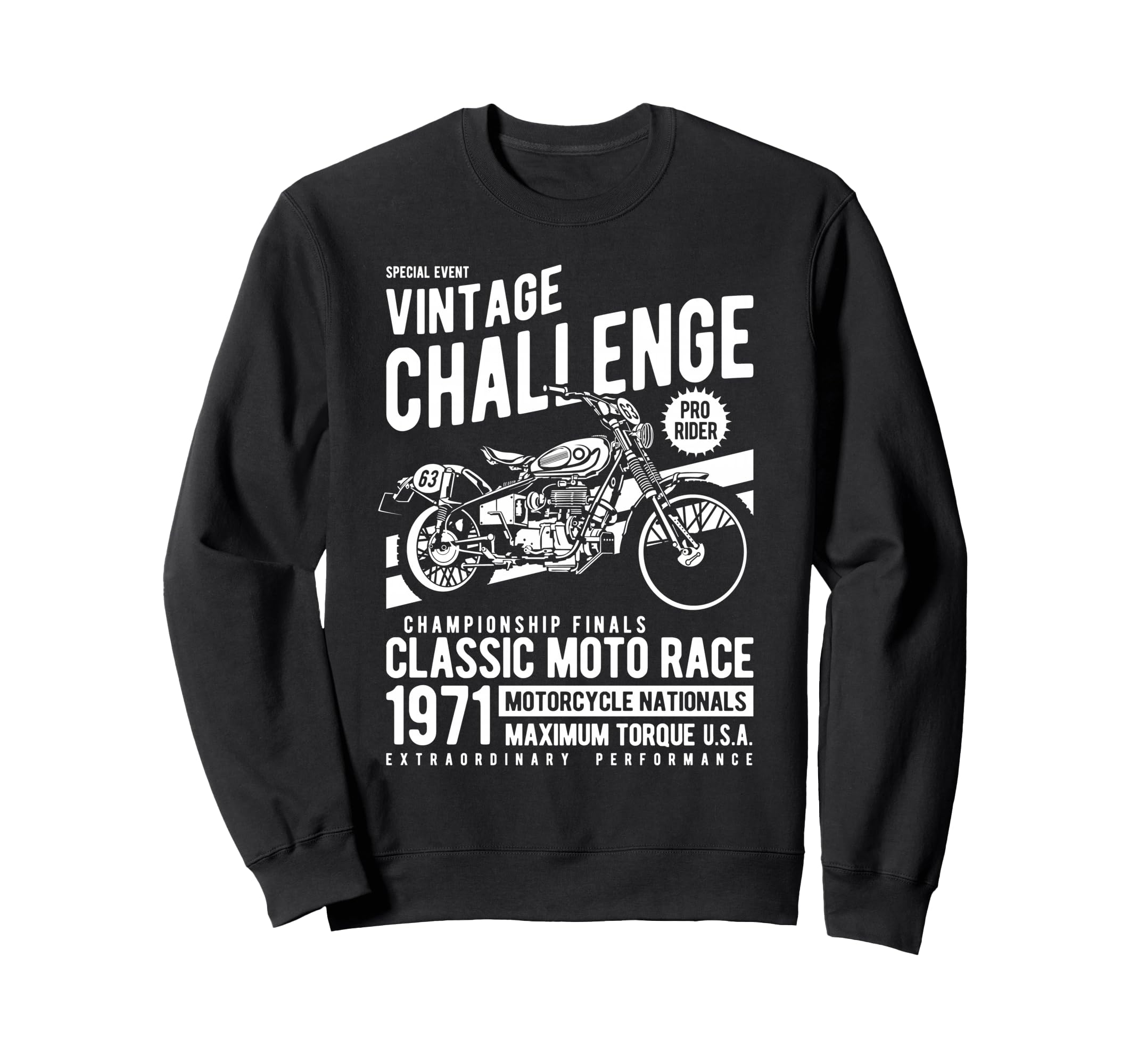 Challenge Motorcycle Race Sweatshirt - Streetwear Style for Adults - T-Shirt, Sweatshirt, Hoodie